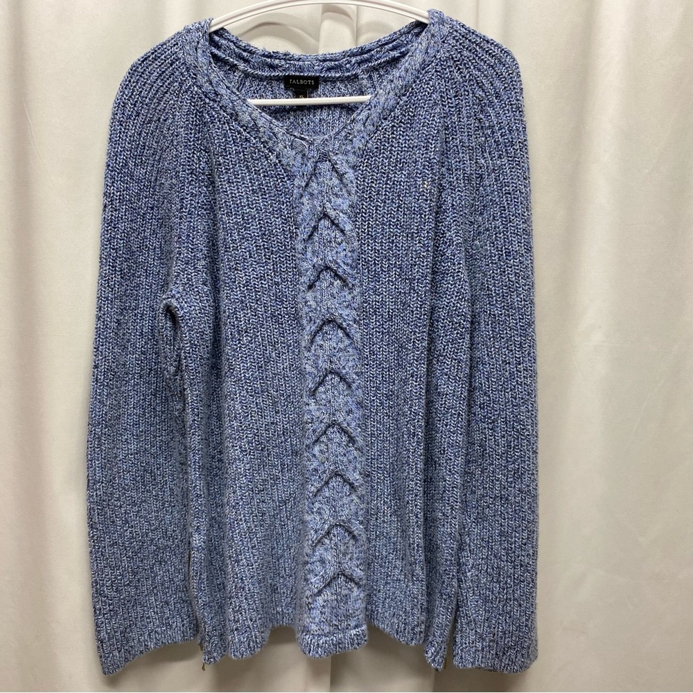 Talbots sweater xl chunky knit blue womens closet staple pullover
